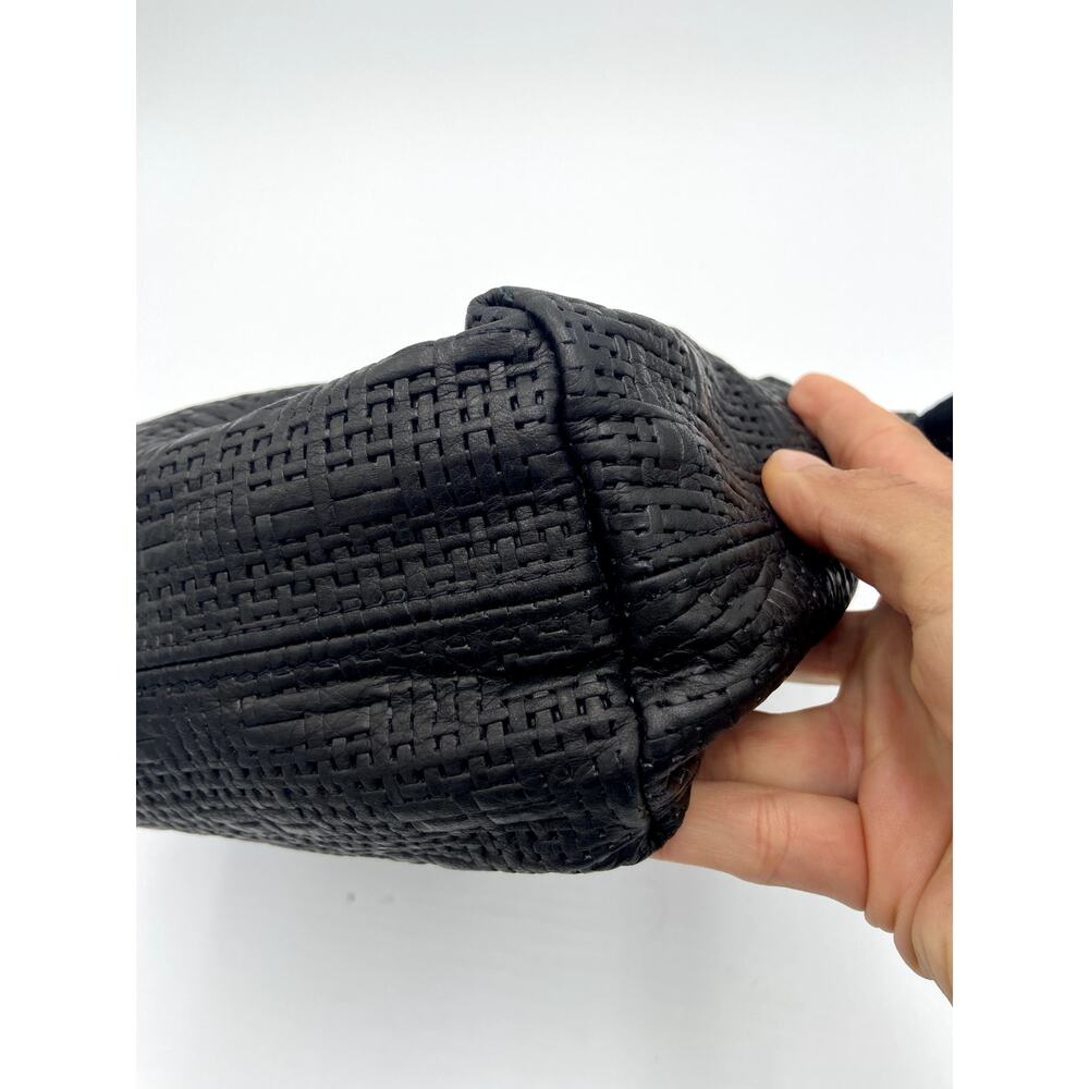 Parker Thatch Small Charlie Leather Black Basketweave - Picture 7 of 16